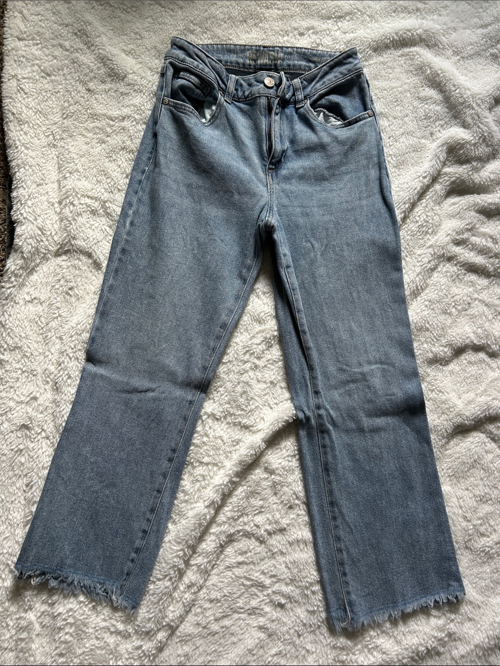 Rewash Cropped Ankle Jeans in Light Blue